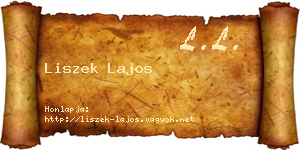 Liszek Lajos névjegykártya